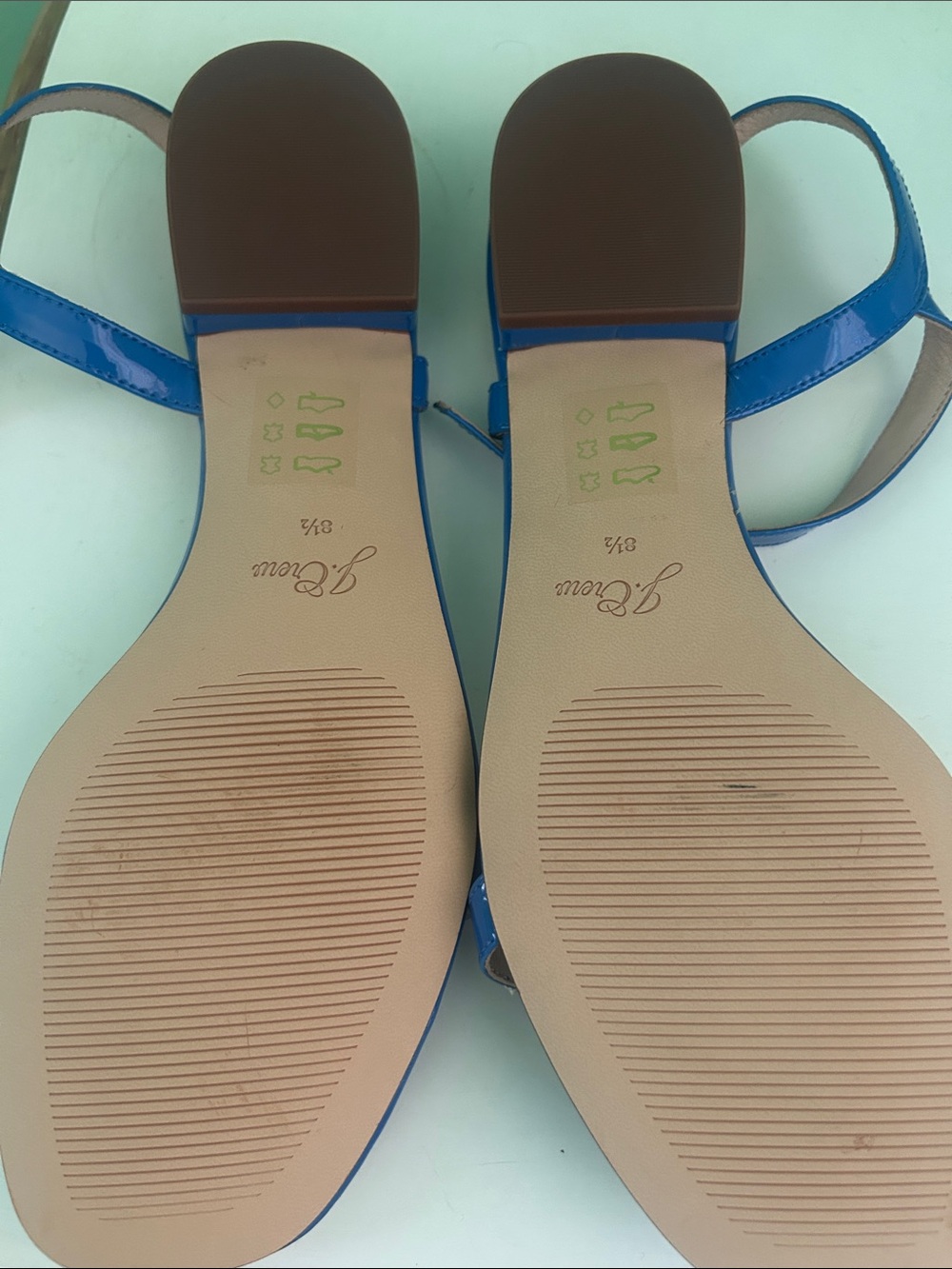 J. Crew Blue Patent Leather Strappy Sandals - Picture 3 of 3